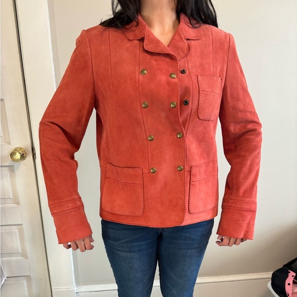 Y2K Vintage Whimsy Romantic Fairy Women's Suede Rust Leather Jacket Small Medium - Picture 4 of 15
